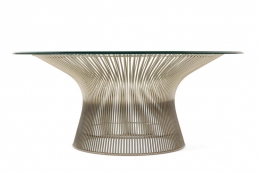 Warren Platner Glass Top Chrome Coffee Table for Knoll