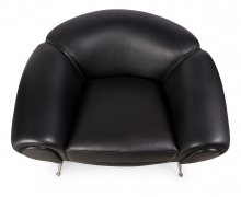 Black Leather Lounge Chair by Illum Wikkelsø, 3