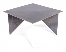 Artist Made Architectural Steel Table by Robert Koch, 3/4 Top View