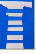 &quot;Stripes on Blue&quot; Painting by Adja Yunkers