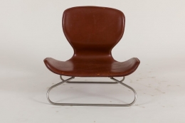 K-3 Low Leather Chair by Kirsten Jones &amp; Adam Bottomley for KOI, England 2000s
