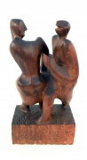 Hand-Carved Walnut Sculpture of Dancers by John Begg, Back