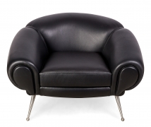 Black Leather Lounge Chair by Illum Wikkelsø, 2