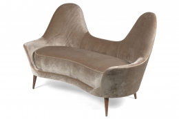 Camelback Settee in the Manner of Cesare Lacca in Mohair