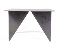 Artist Made Architectural Steel Table by Robert Koch, Side View