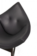 Adrian Pearsall Black Leather Coconut Chair, Close Up
