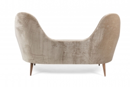 Camelback Settee in the Manner of Cesare Lacca in Mohair, Back View