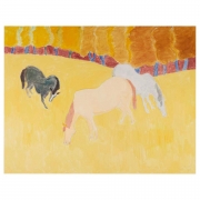 Sally Michel Avery Painting &quot;Grazing Horses&quot;