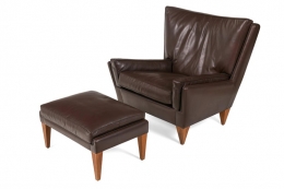 Lounge Chair &amp; Ottoman in the Manner of Illum Wikkelso