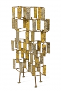 Harry Bertoia Brass Melt Coated Multi Plane Panel Sculpture