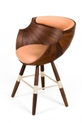 Walnut and Leather "Zun" Dining or Conference Chair by Lop Furniture