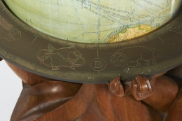 Carved Wood Globe by Albert Poels