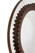 Circular Carved Walnut Wall Mirror by Fratelli Marelli for Framar