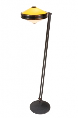 Stilnovo Adjustable Yellow & White Perspex Floor Lamp Model 4067