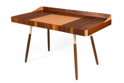 Walnut and Leather "Missboss Desk" by Oluf Lund for Lop