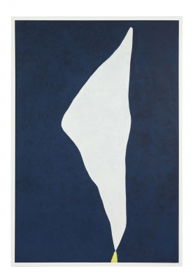 Adja Yunkers 1900-1983 "White on Smoke Blue" Acrylic on Canvas