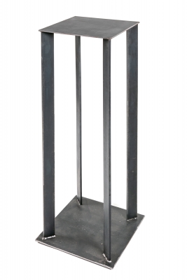 Artist Made Industrial Steel Pedestal Stand by Robert Koch