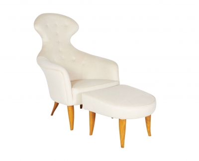 "Big Eva" Lounge Chair & Ottoman by Kerstin Hörlin-Holmquist