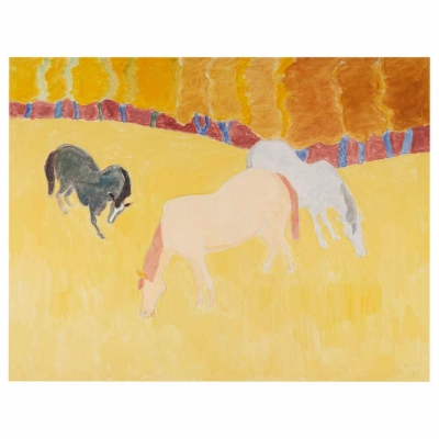 Sally Michel Avery Painting "Grazing Horses"